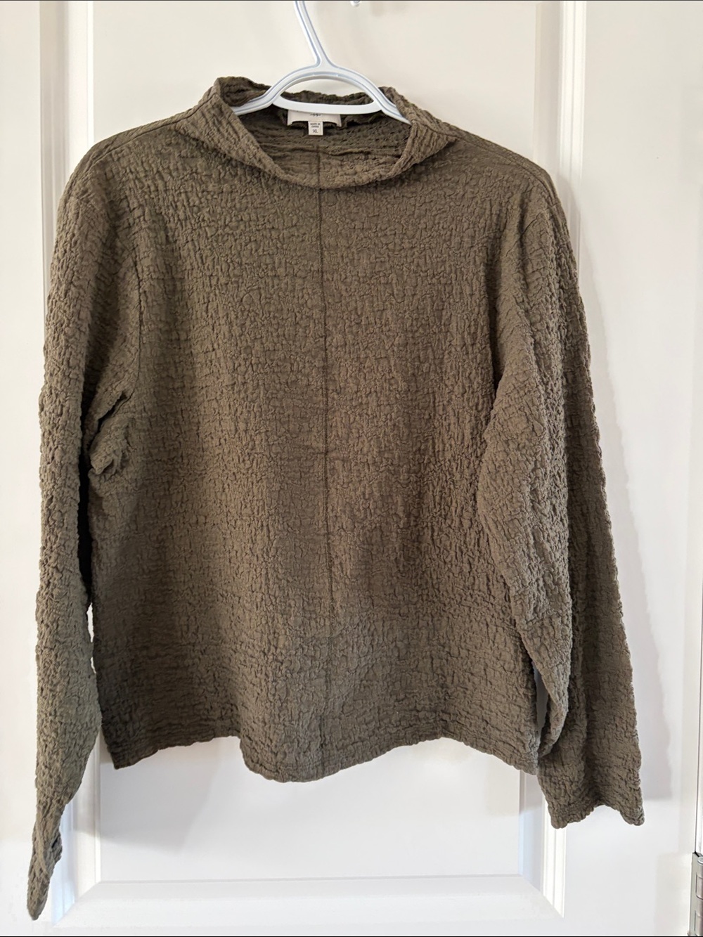 Habitual Olive Textured Cowl-Neck Sweater